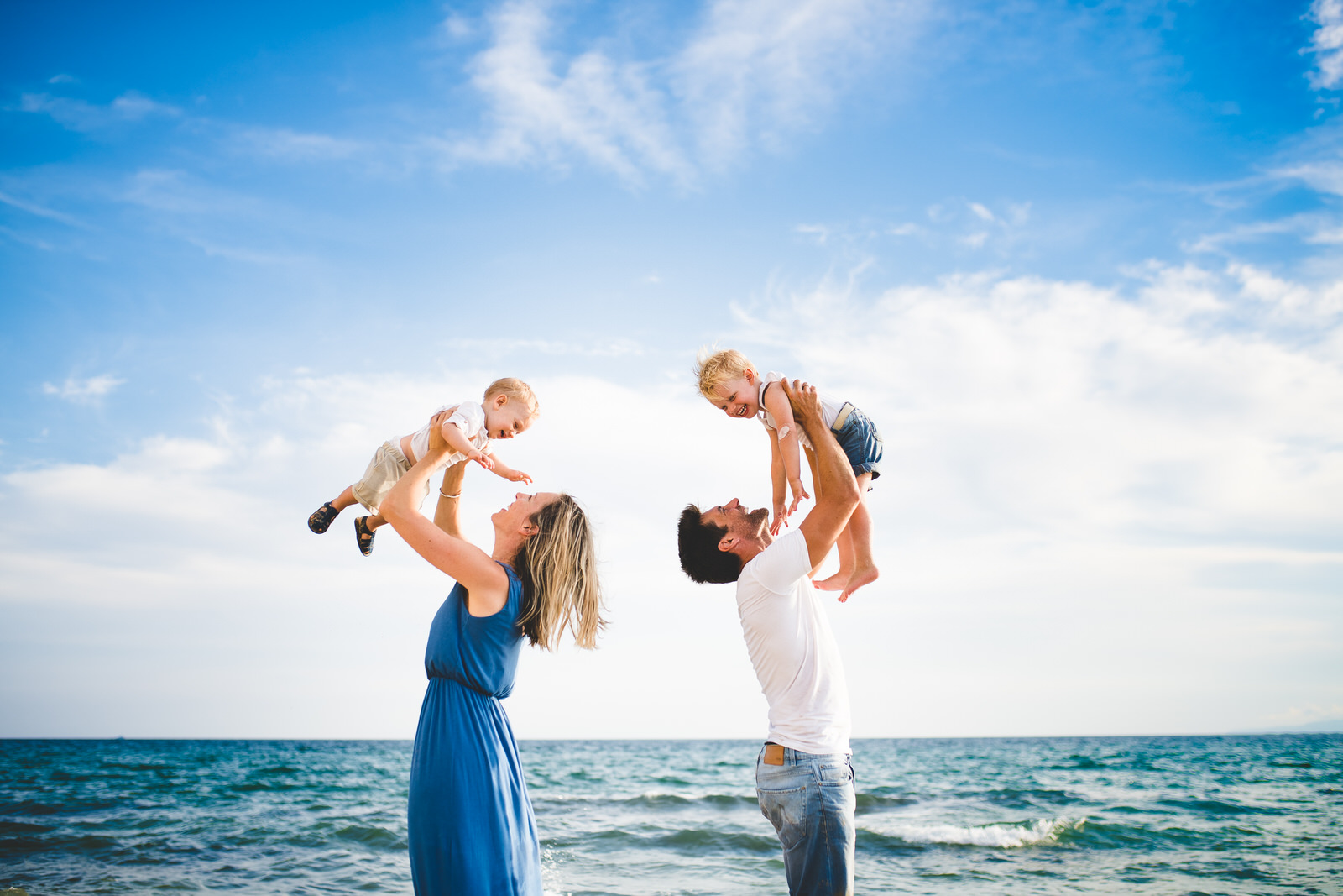 family photo shoot on the beach